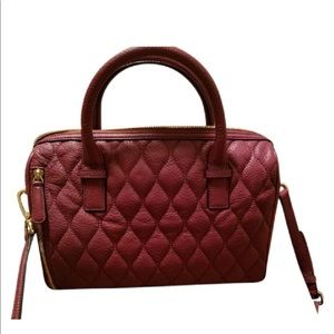 Vera Bradley~ Quilted Marlo Satchel Crimson